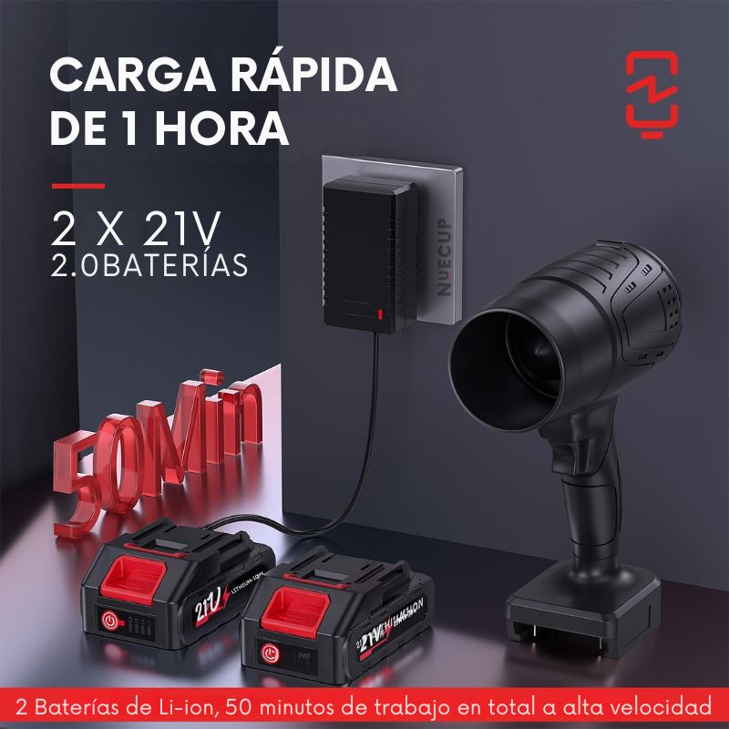 (LIQUIDACIÓN DE EXISTENCIAS) Soplador de Aire Potente + 2 Baterías de Regalo 🎁