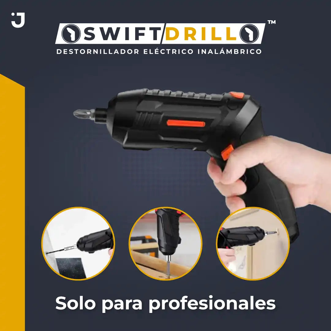 Destornillador Elétrico/Inalámbrico SwiftDrill + Kit Maleta 47 piezas