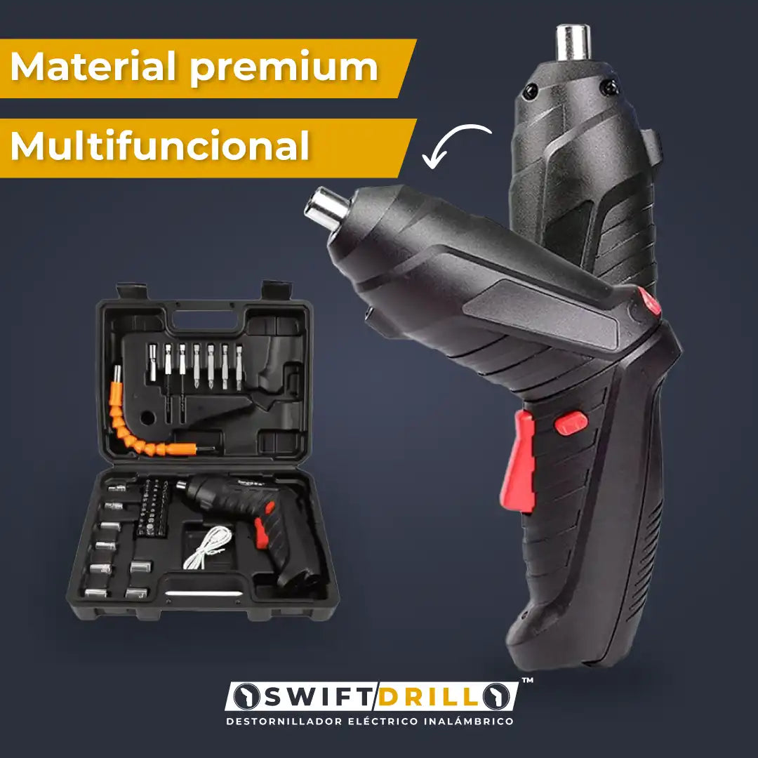 Destornillador Elétrico/Inalámbrico SwiftDrill + Kit Maleta 47 piezas