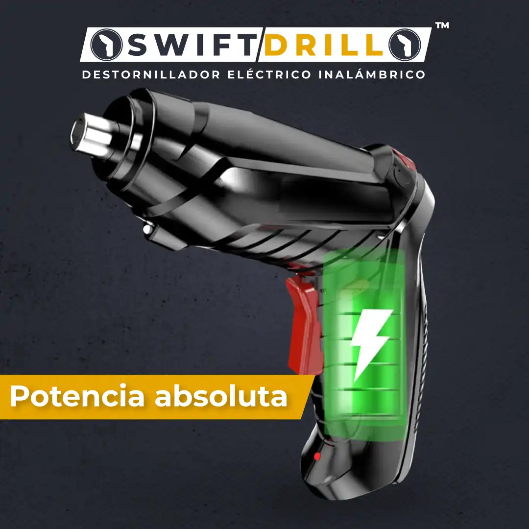 Destornillador Elétrico/Inalámbrico SwiftDrill + Kit Maleta 47 piezas
