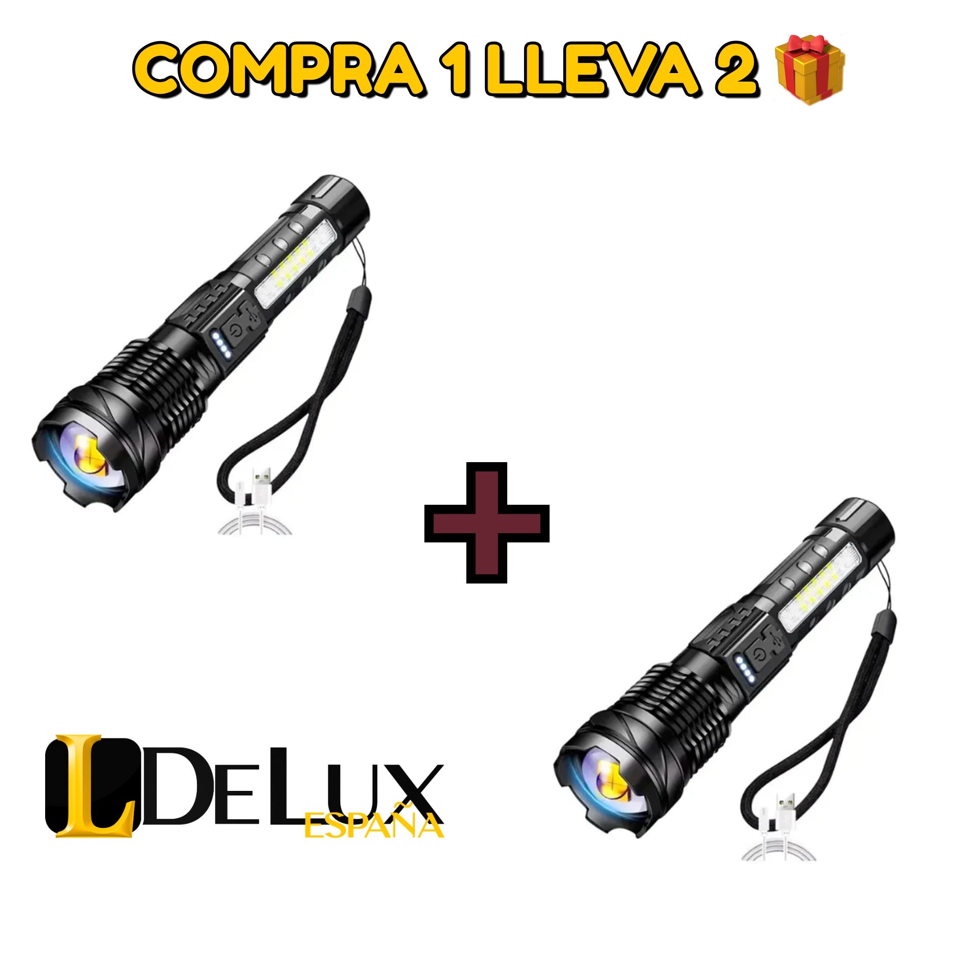 Compra 1 Lleva 2 - Linterna Táctica Ultra Potente - TitaniumPro (PROMOCIÓN DE ANIVERSARIO) 🎁
