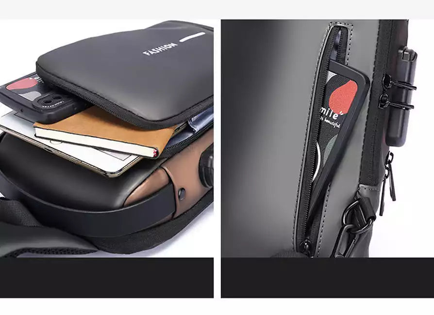 [PROMOCIÓN DE ANIVERSARIO]  Mochila Antirobo Cruzada Con Puerto USB - SafeBag 🎁