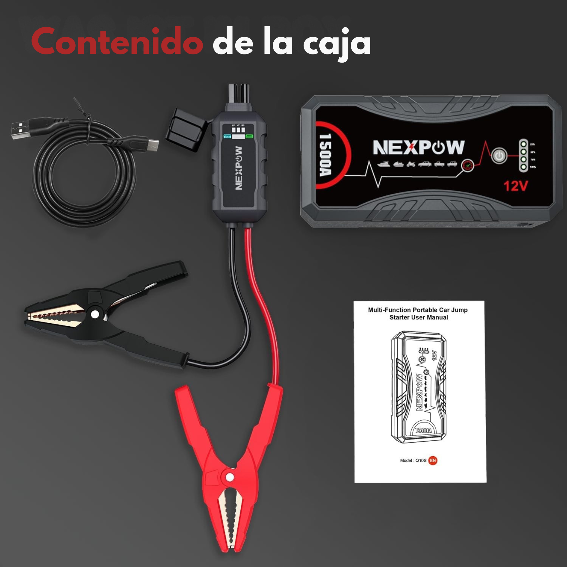 [PROMOCIÓN DE ANIVERSARIO] Arrancador de Coches NexPower | Carga Rápida | Pinzas Inteligentes | Linterna 🎁