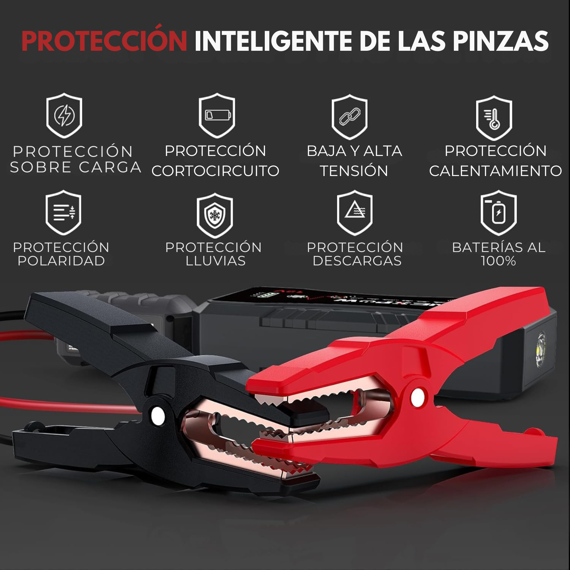 [PROMOCIÓN DE ANIVERSARIO] Arrancador de Coches NexPower | Carga Rápida | Pinzas Inteligentes | Linterna 🎁