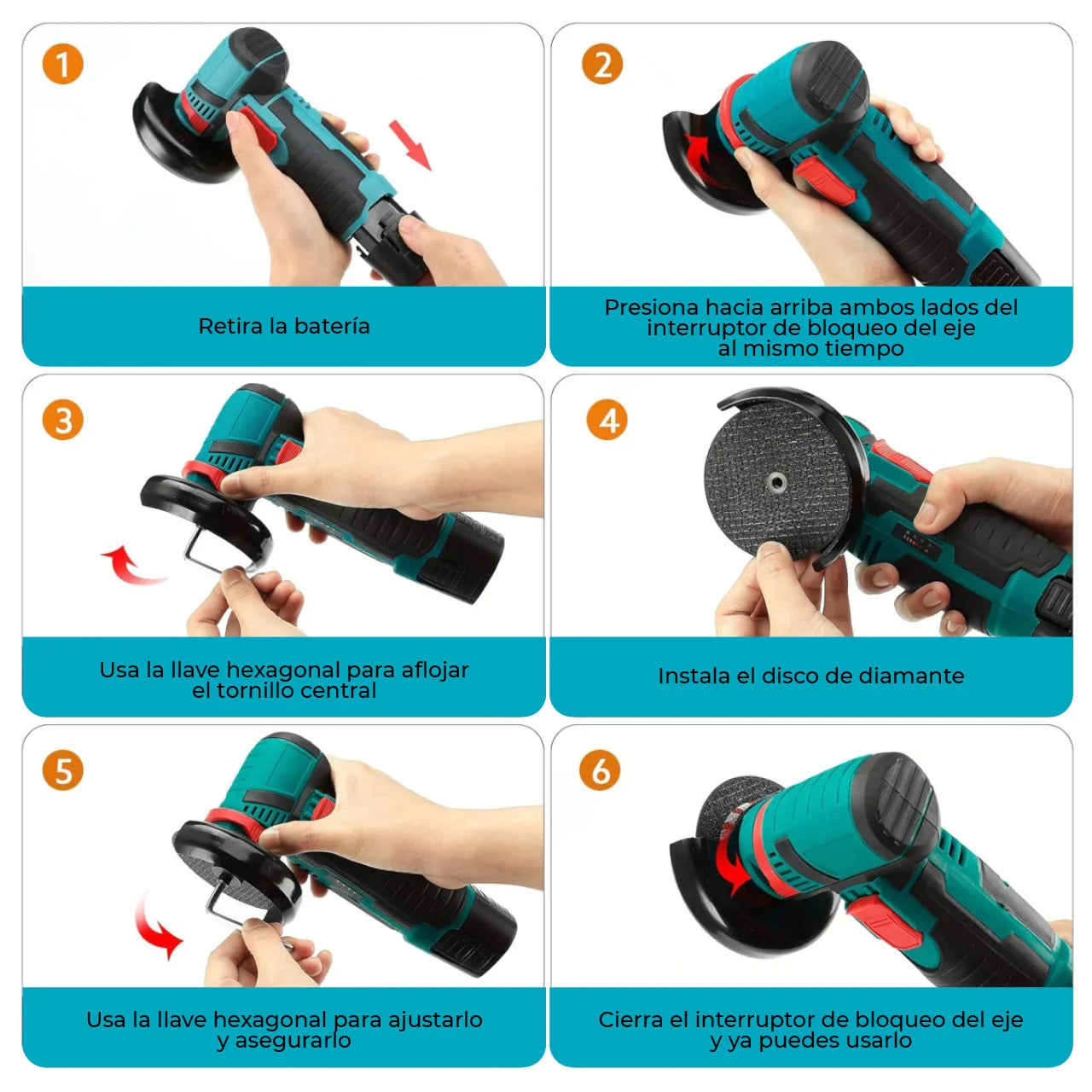 [PROMOCIÓN DE ANIVERSARIO]  Combo Amoladora Angular Profesional Inalámbrica - (2 Discos + 2 Baterías + Maletín)  🎁
